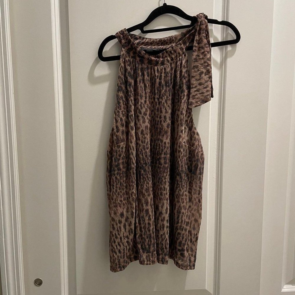NWT INC Intl tie-neck halter blouse, XL